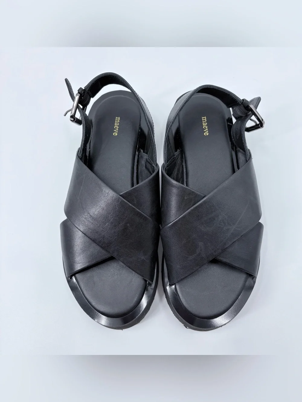 Anthropologie Maeve Black Chrissy Platform Sandals